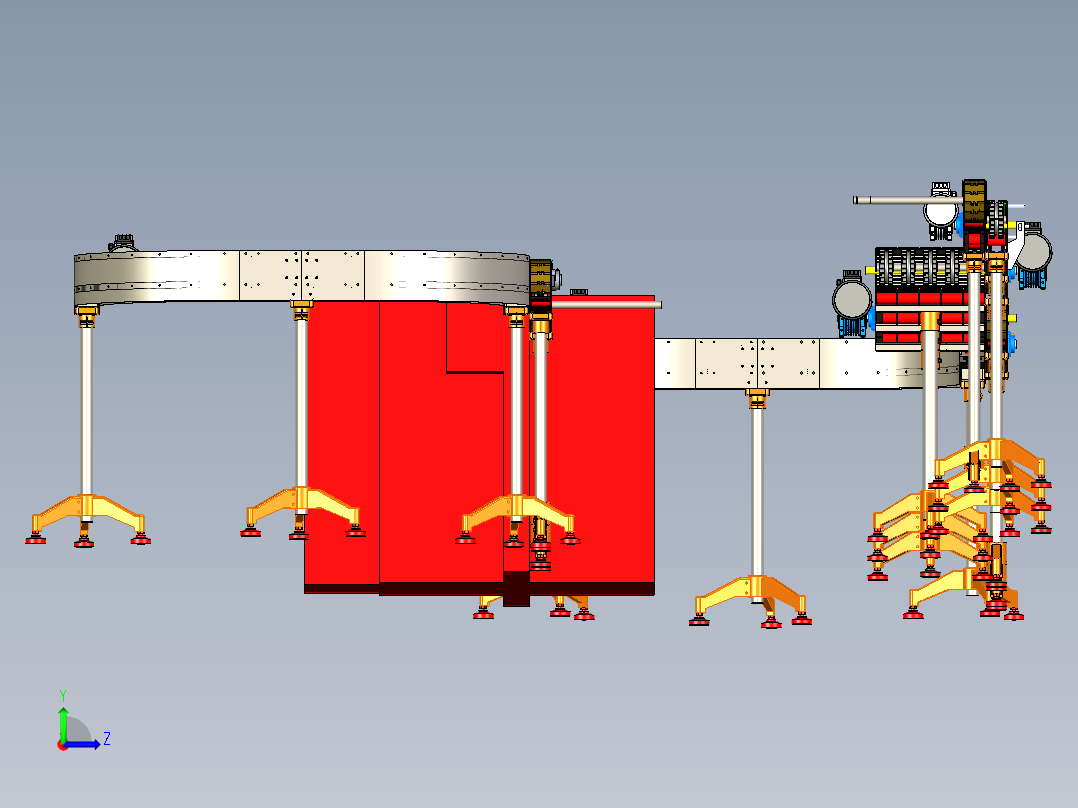 conveyor-355 U型输送带3D数模图纸 x_t格式左视图