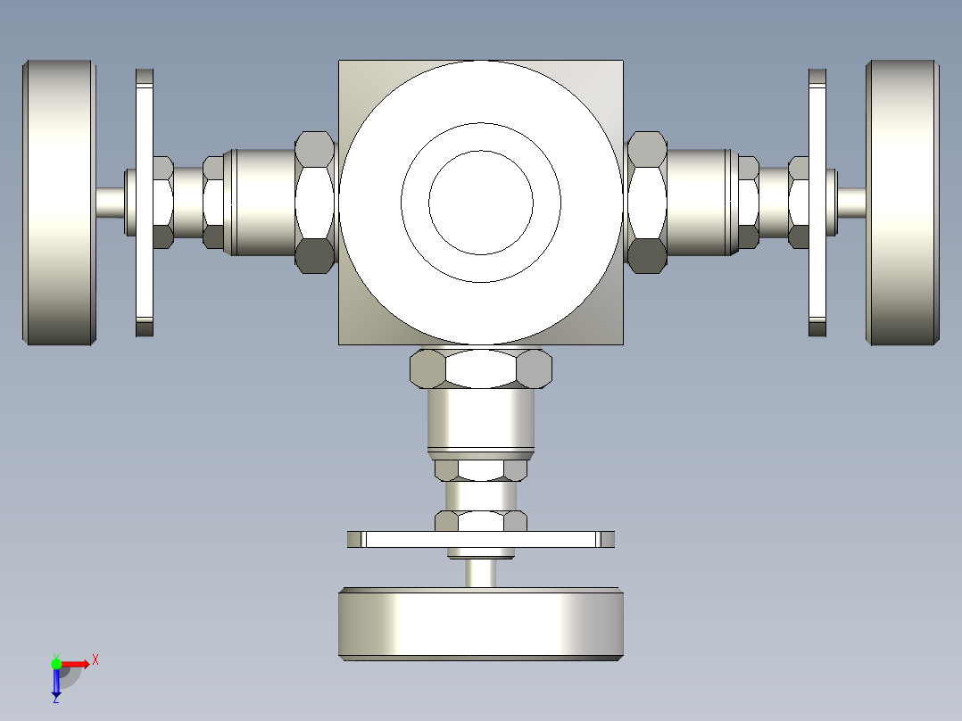 “IN”型双隔断放气阀俯视图