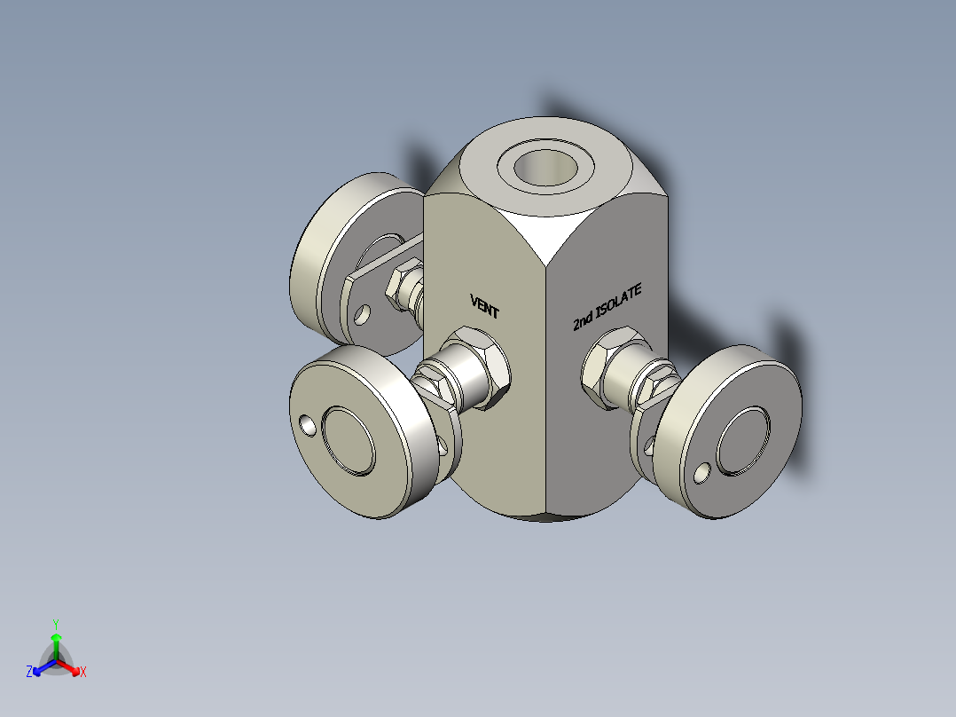 “IN”型双隔断放气阀正等轴测图
