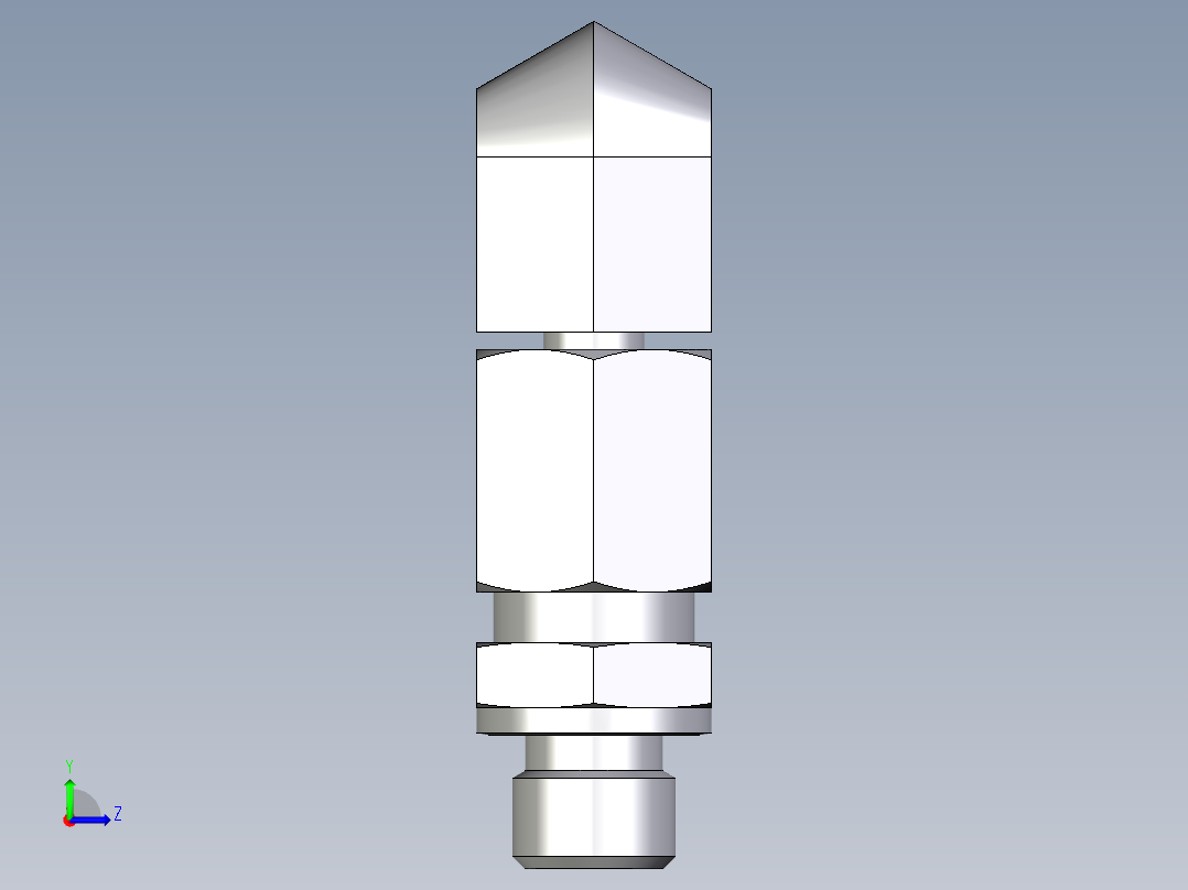 卡套式工业通用硬管接头EO_Assembled_adjustable_standpipe_elbow_EVW06LROMD71左视图