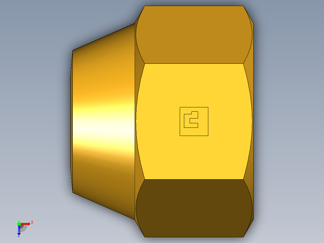 扩口式工业通用硬管接头Cap Nut 640F-10俯视图