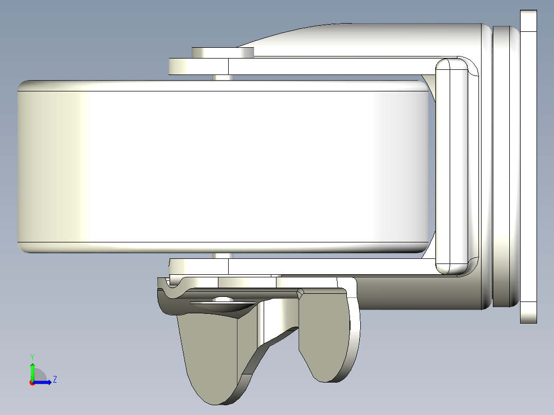 輕荷重腳輪(500N)5580-3D多系列多零件图纸模型左视图