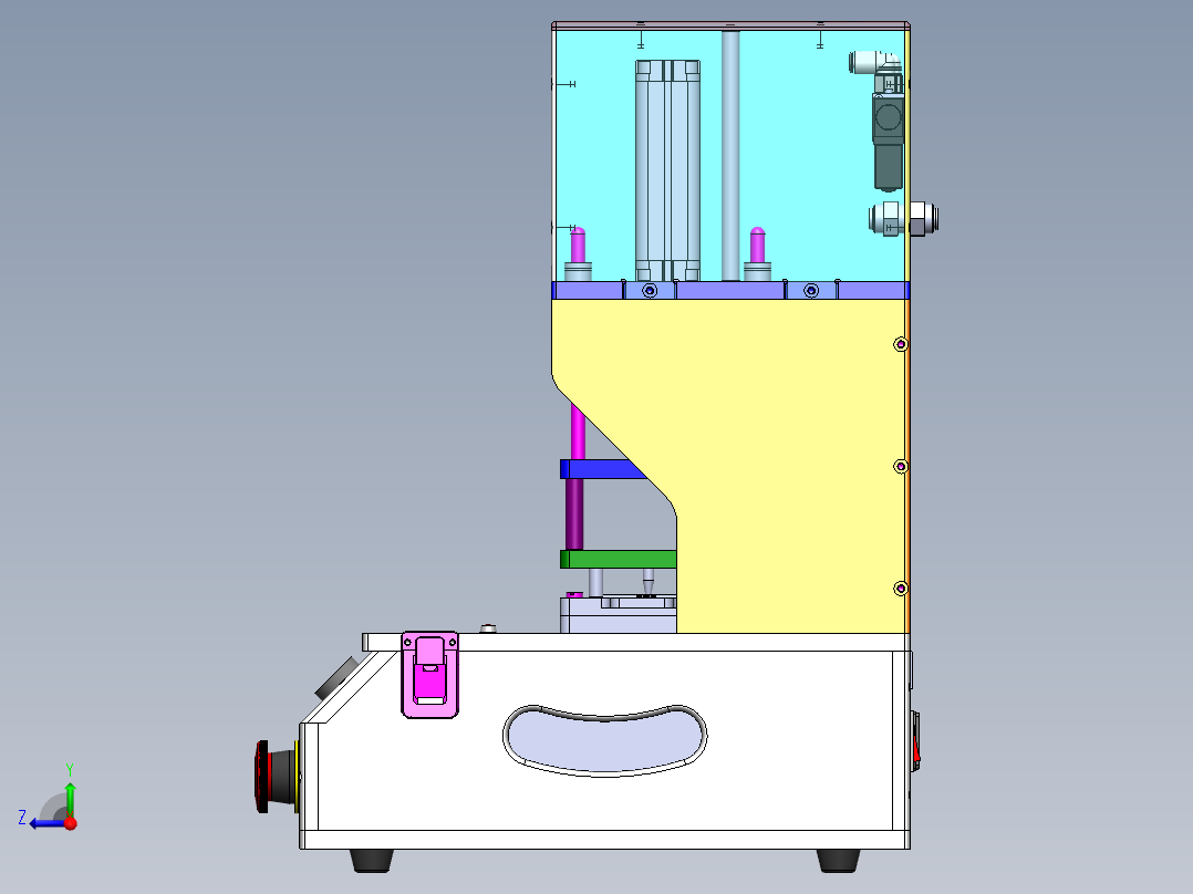 PCB功能测试治具右视图