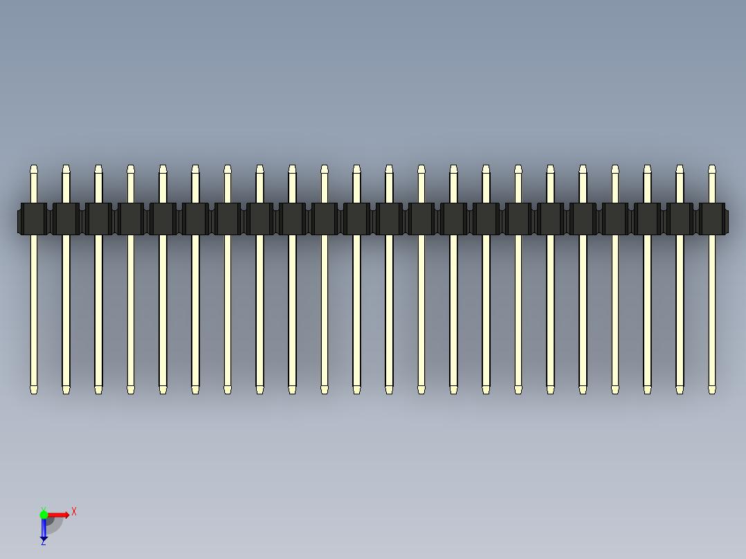 彩色公头100mil（2.54mm）系列-DS1021_black_2x22p_100mil_Type5_rev1.0俯视图
