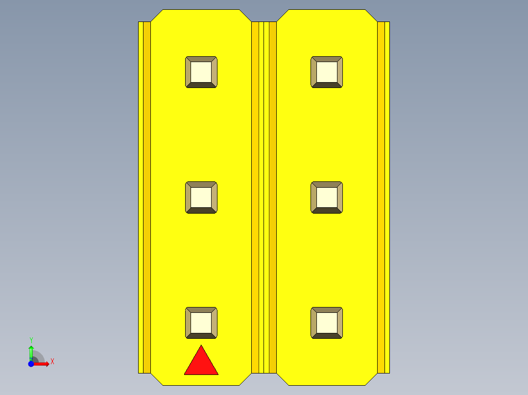 彩色公头100mil（2.54mm）系列-DS1021_yellow_3x02p_100mil_Type1_rev1.0前视图