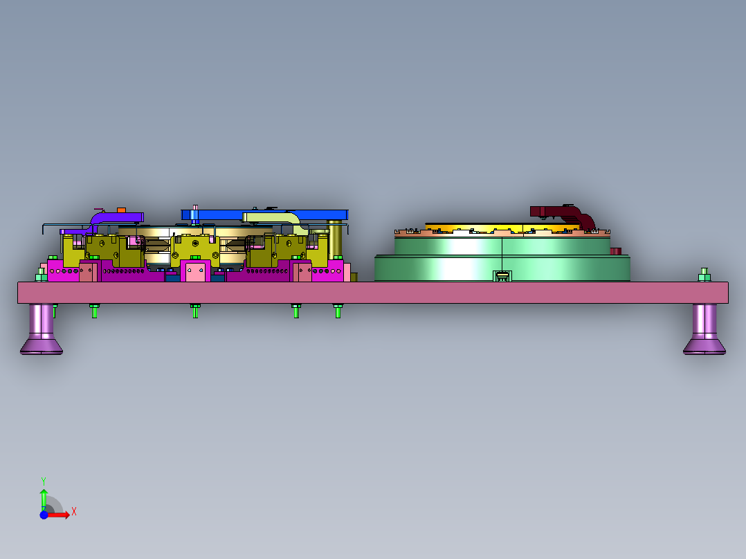 电磁型平面微电机前视图