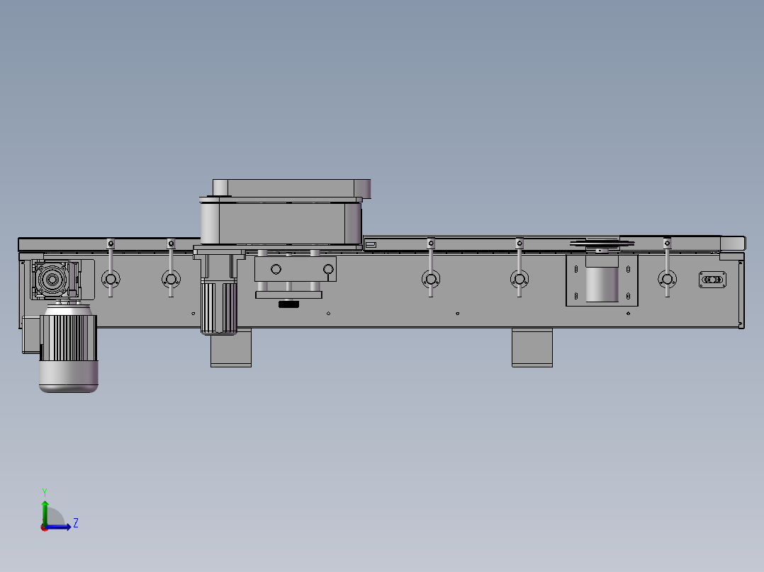 贴标机输送系统、药瓶链板输送机左视图