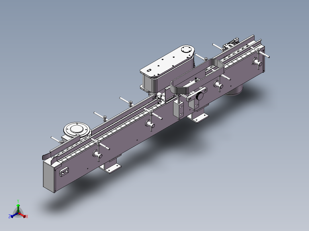 贴标机输送系统、药瓶链板输送机正等轴测图