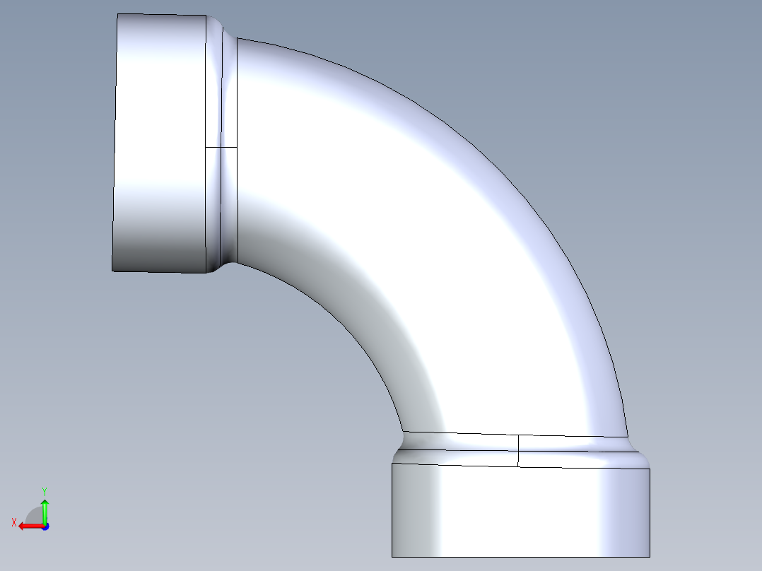 船舶管路系统S2_SeaDrainPLUS_1-4LongBend-SxS_37E162701_1-1-2in Sea Drain Plus - 91.2 Long Sweep - SxS后视图