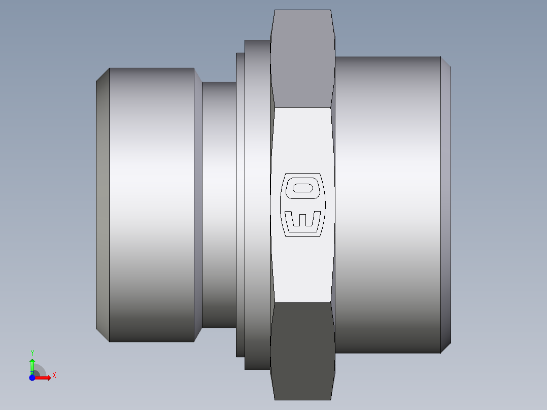 卡套式工业通用硬管接头EO_Male_Stud_connector_GE28LREDOMD71前视图