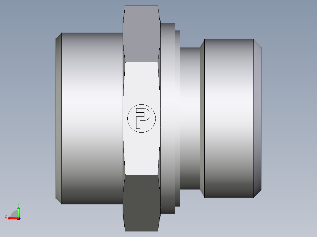 卡套式工业通用硬管接头EO_Male_Stud_connector_GE28LREDOMD71后视图