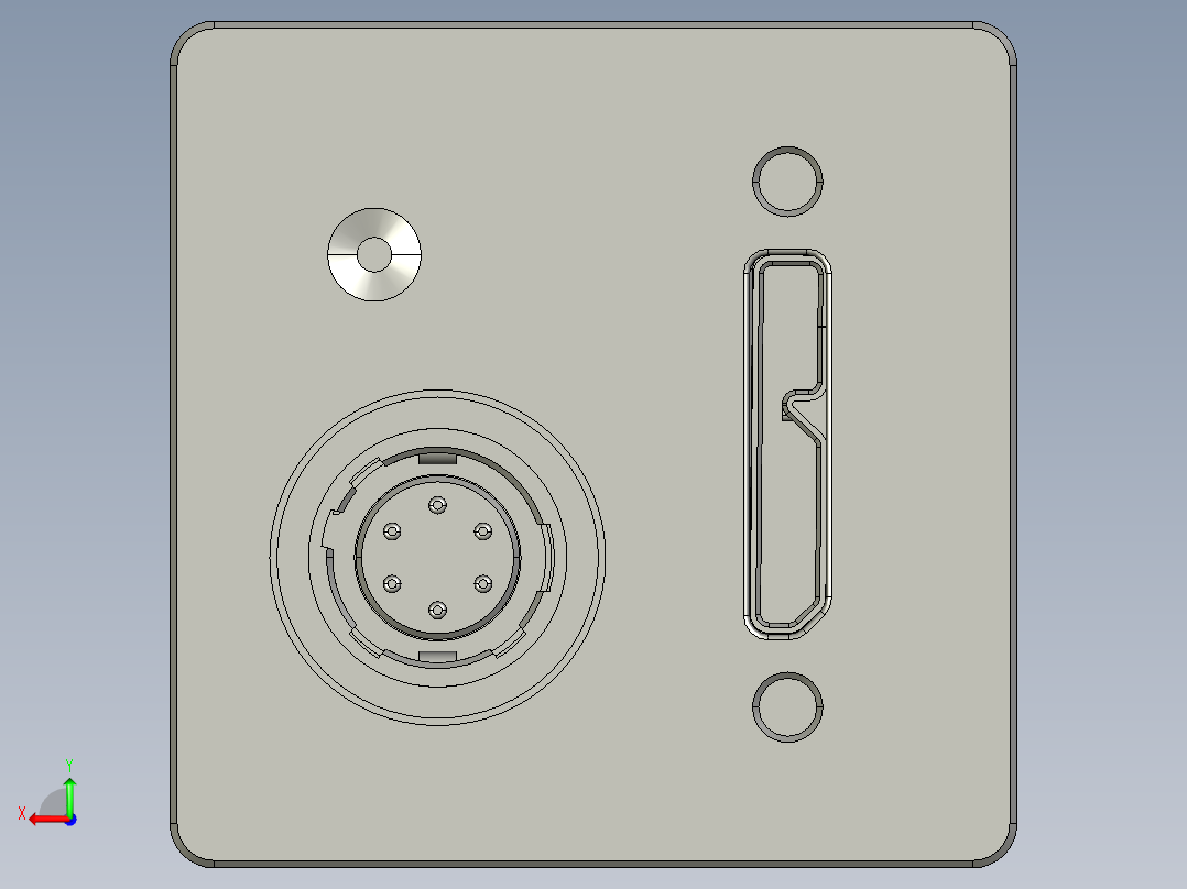 大恒相机镜头Daheng_ME2S-U3_3D_Drawing (1)多系列图纸后视图