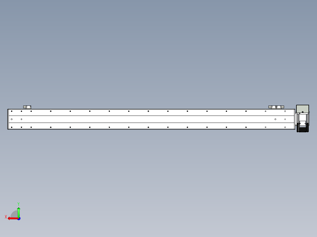 同步带滑台-半封闭B10H-L45-S1250-RD-P40-D3后视图