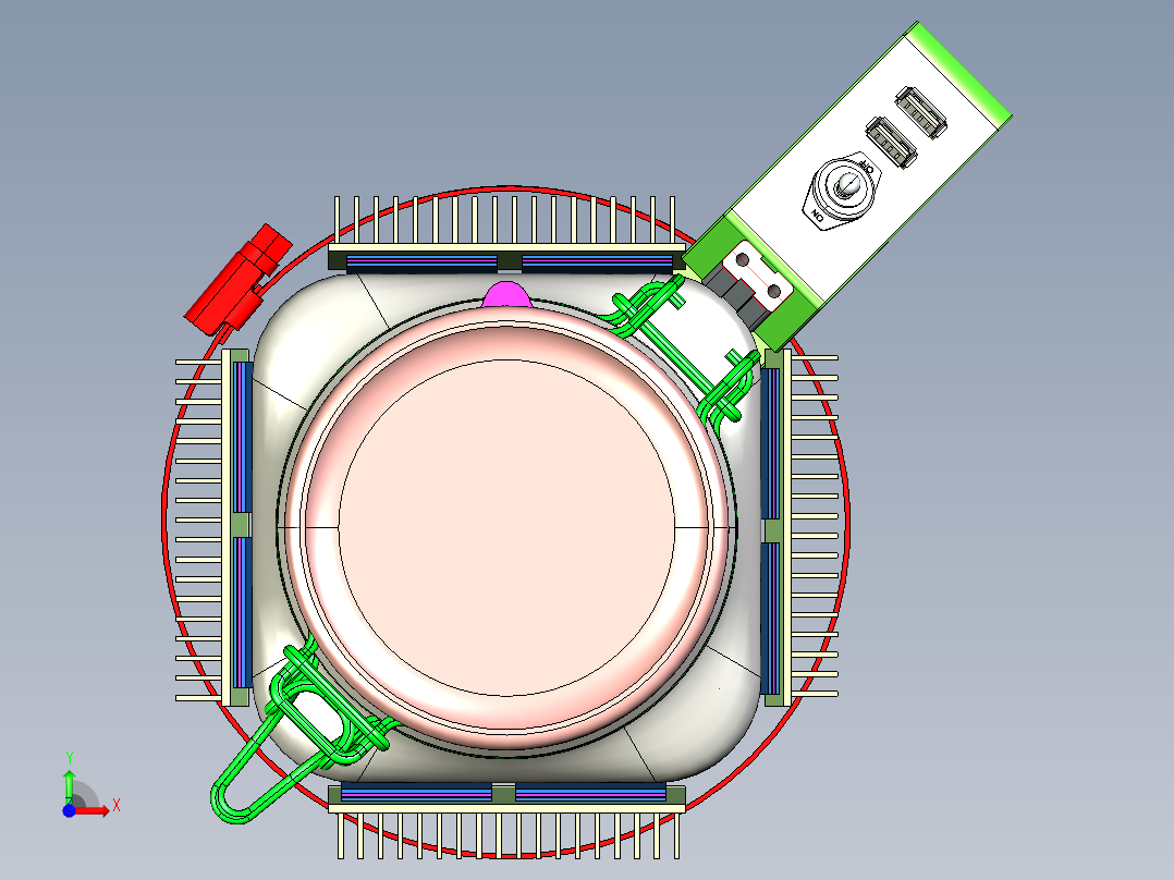 珀耳帖(Peltier)元件发电机模型3D图纸 STP格式前视图