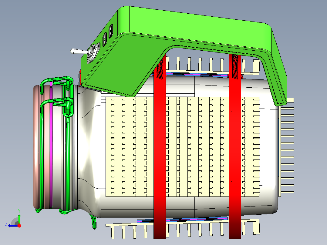 珀耳帖(Peltier)元件发电机模型3D图纸 STP格式右视图