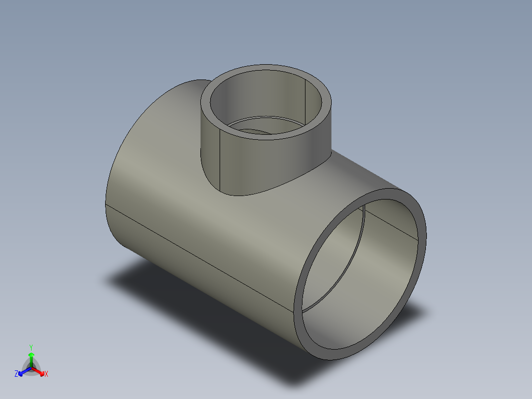 船舶管路系统SeaCor_Molded_ReducingTee_SxSxS_37J101532_6in x 4in正等轴测图