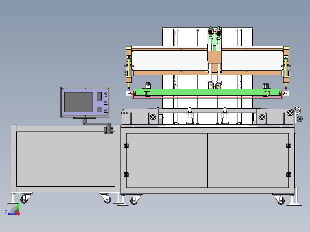 富士康自动丝印印刷生产sw17可编辑右视图
