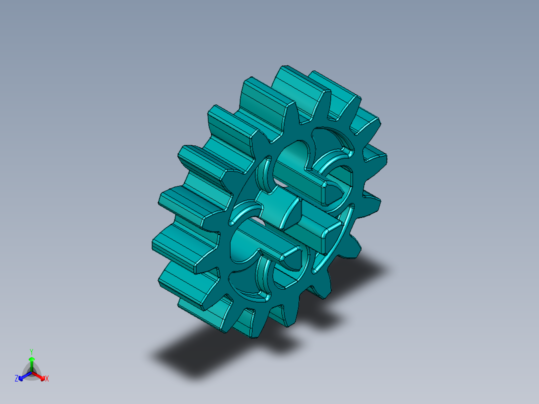 4019 - Teal - Bright Bluish GreenTechnic Gear 16 Tooth.STEP