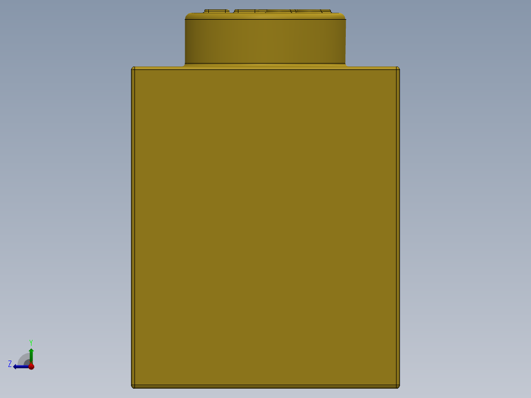 乐高套装 4421基本积木-300824 Bright Yellow Brick 1 x 8.SLDPRT右视图