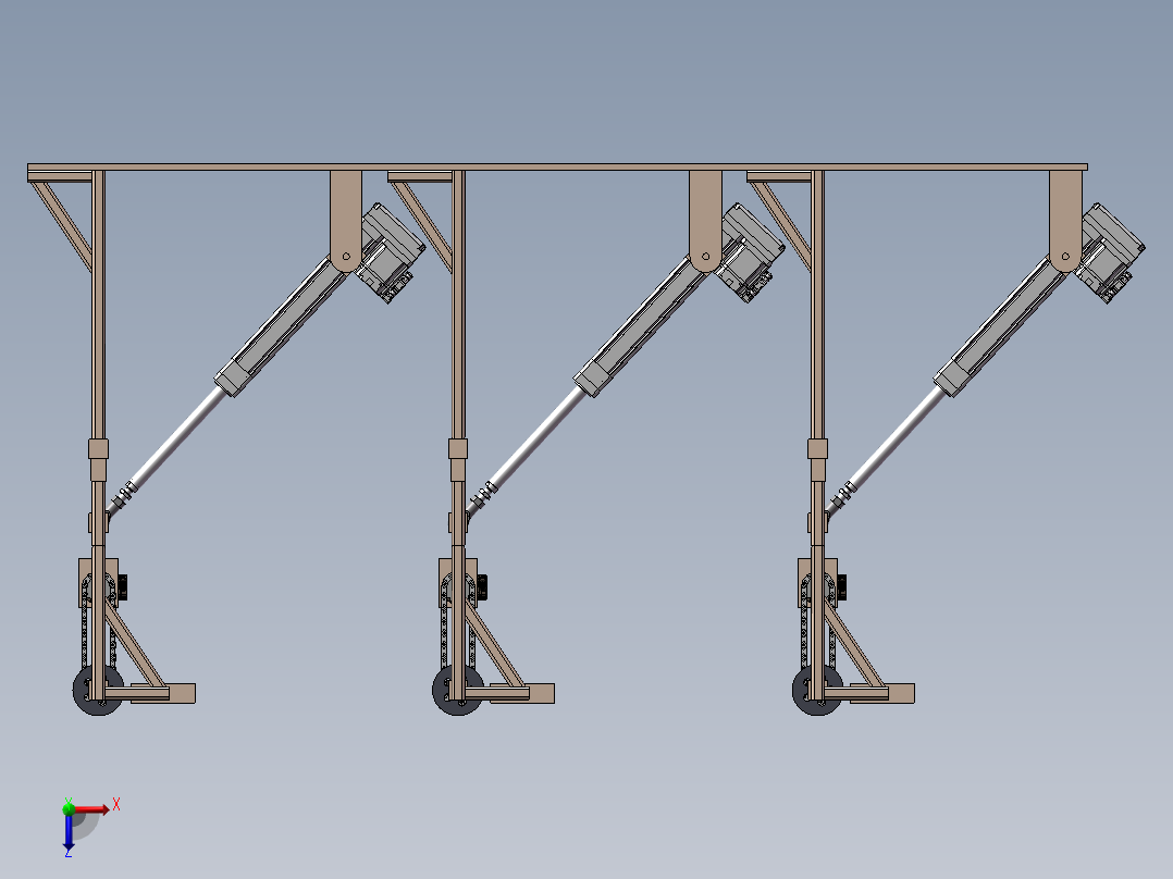 高架管线检测小车俯视图