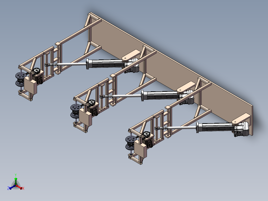 高架管线检测小车正等轴测图