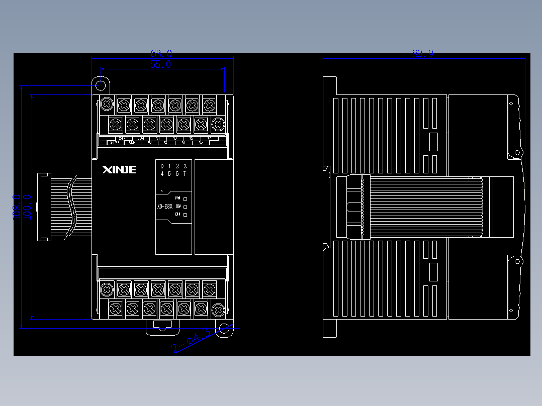 XD-E8X-外观图（三个指示灯）-220524