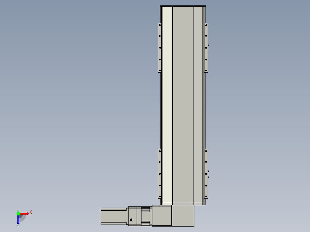 直线模组LHB21-L40-S550-R(B)设计图纸俯视图