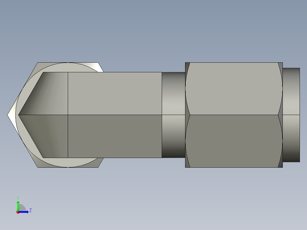 卡套式工业通用硬管接头6_ebu-s左视图