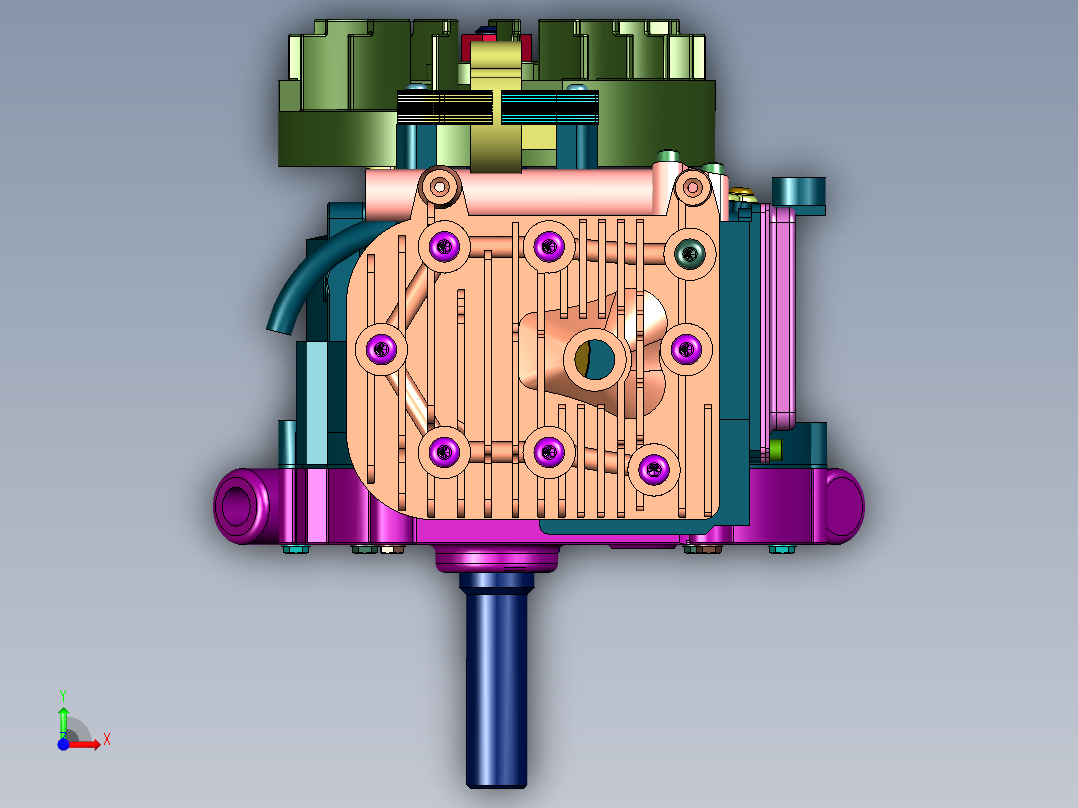 百力通先锋单缸发动机前视图