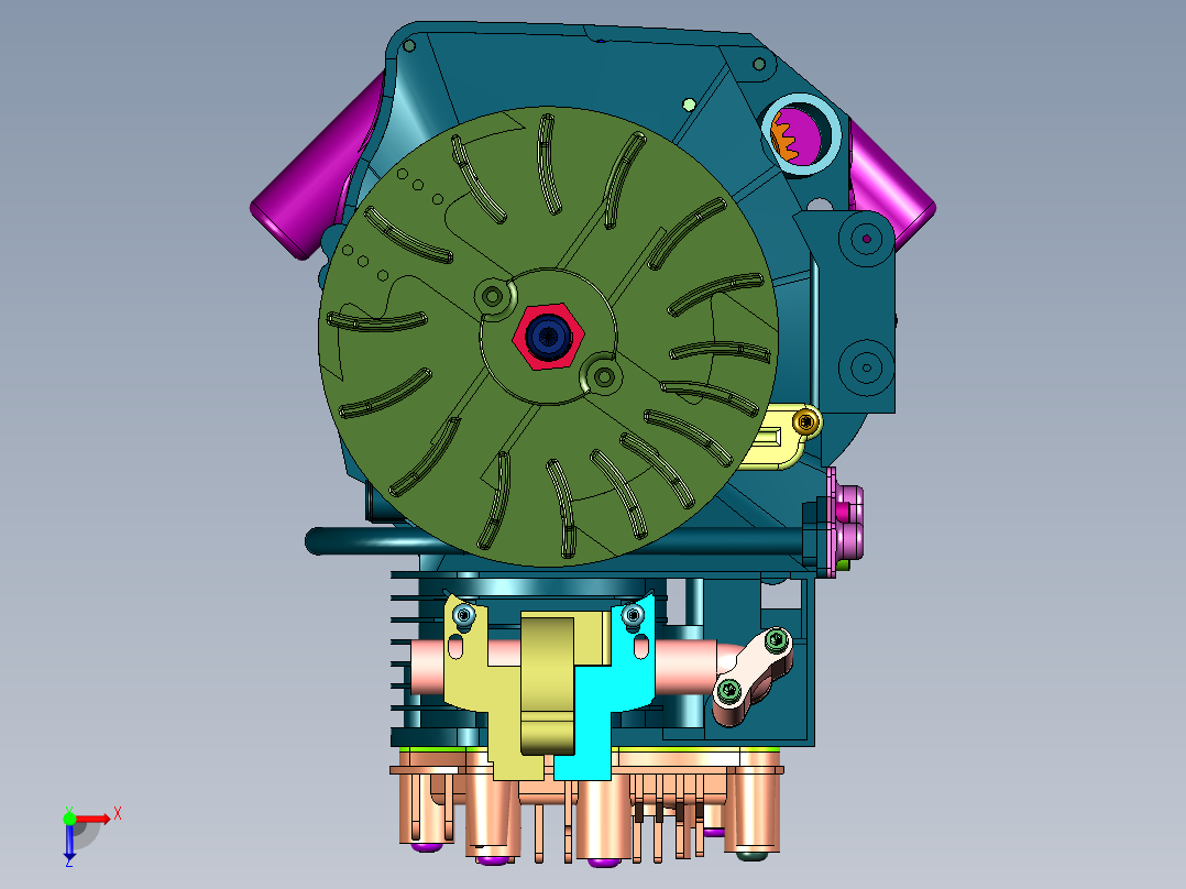 百力通先锋单缸发动机俯视图
