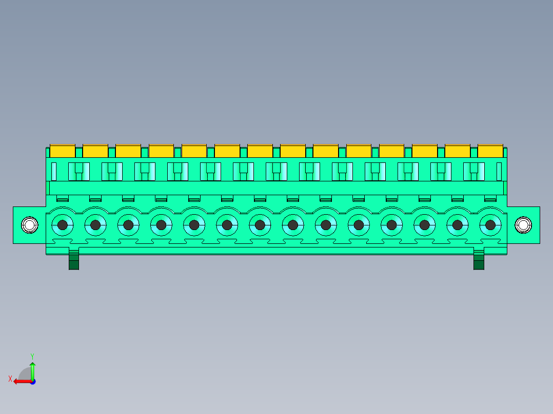 DEGSON 2EDG（M） 系列 5.0mm 螺丝锁紧可插拔接线端子组-2EDGKDBM-5.0-14P-14-00AH后视图