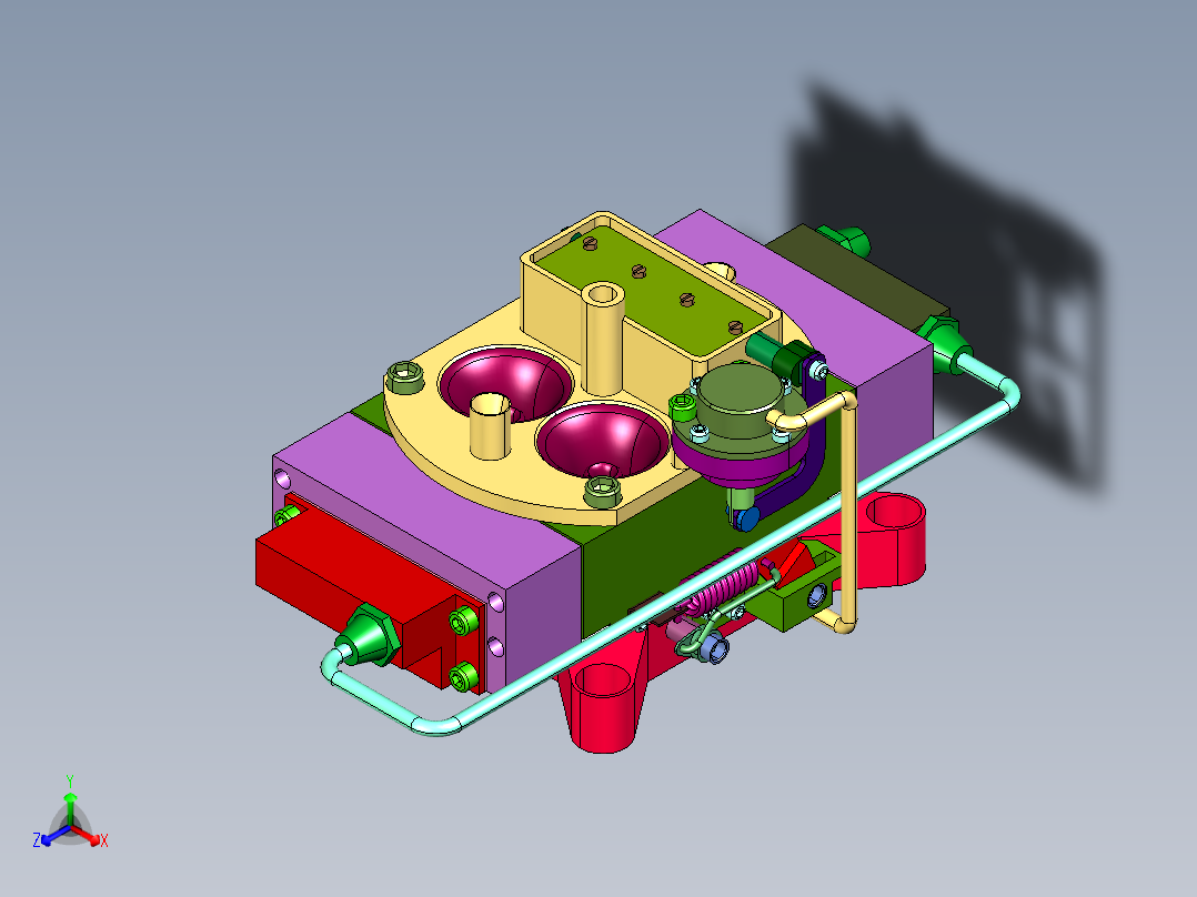 园林机械油锯化油器正等轴测图