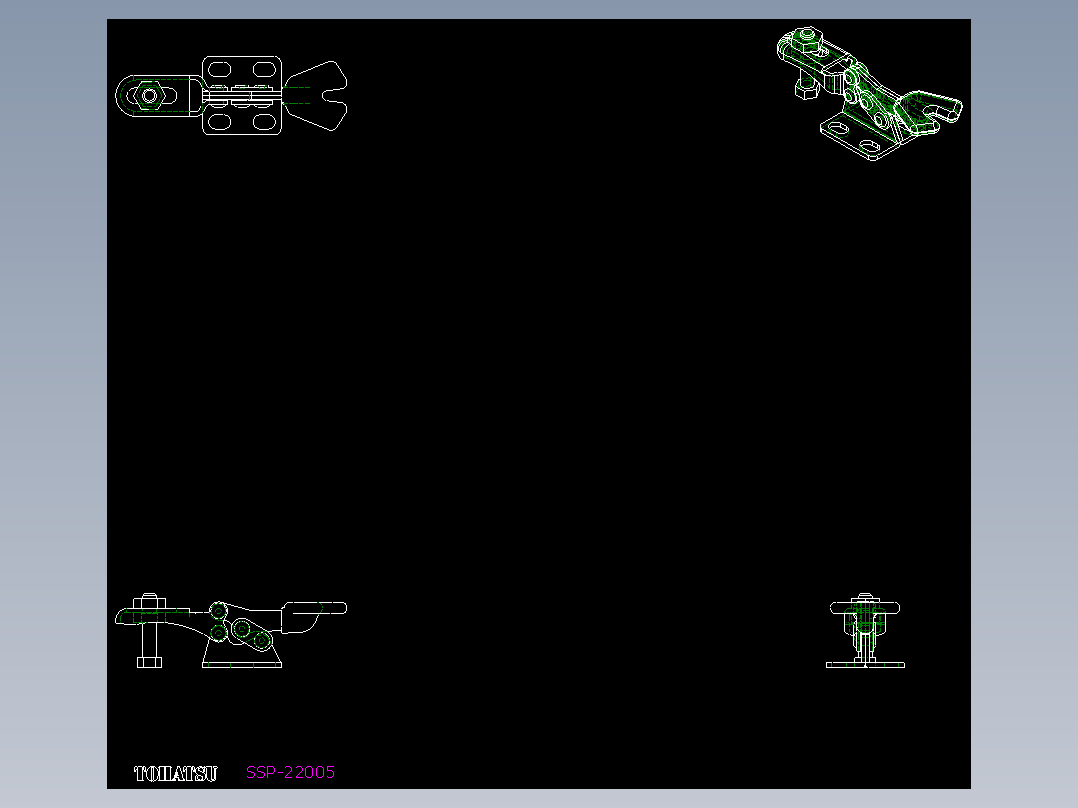 水平式夾鉗SSP(G)-2D多系列多零件图纸模型