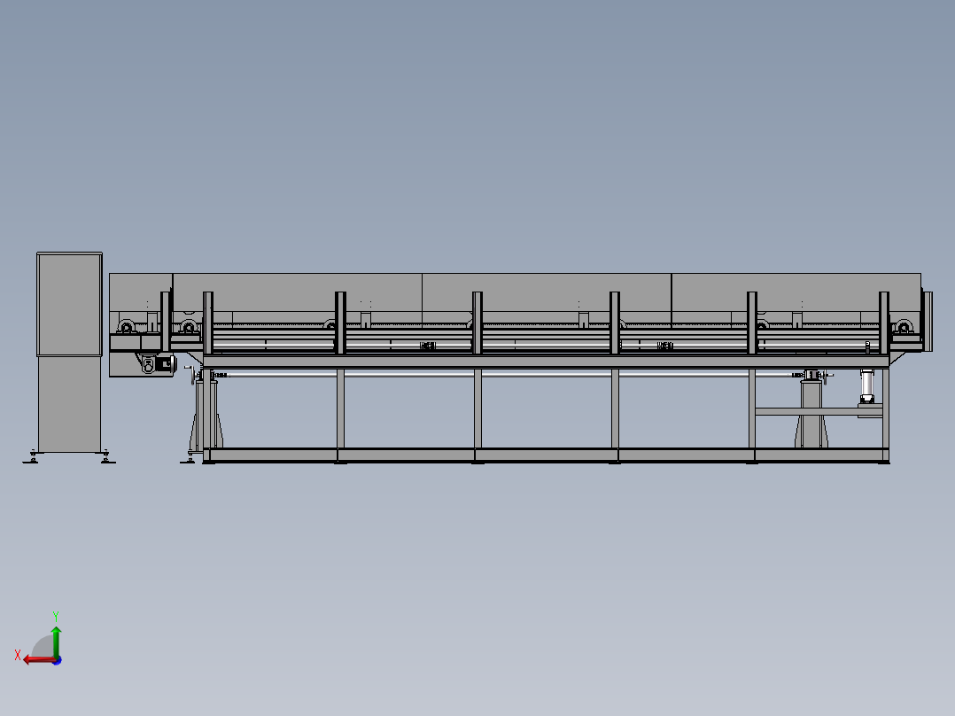 重型滚轮送料机后视图