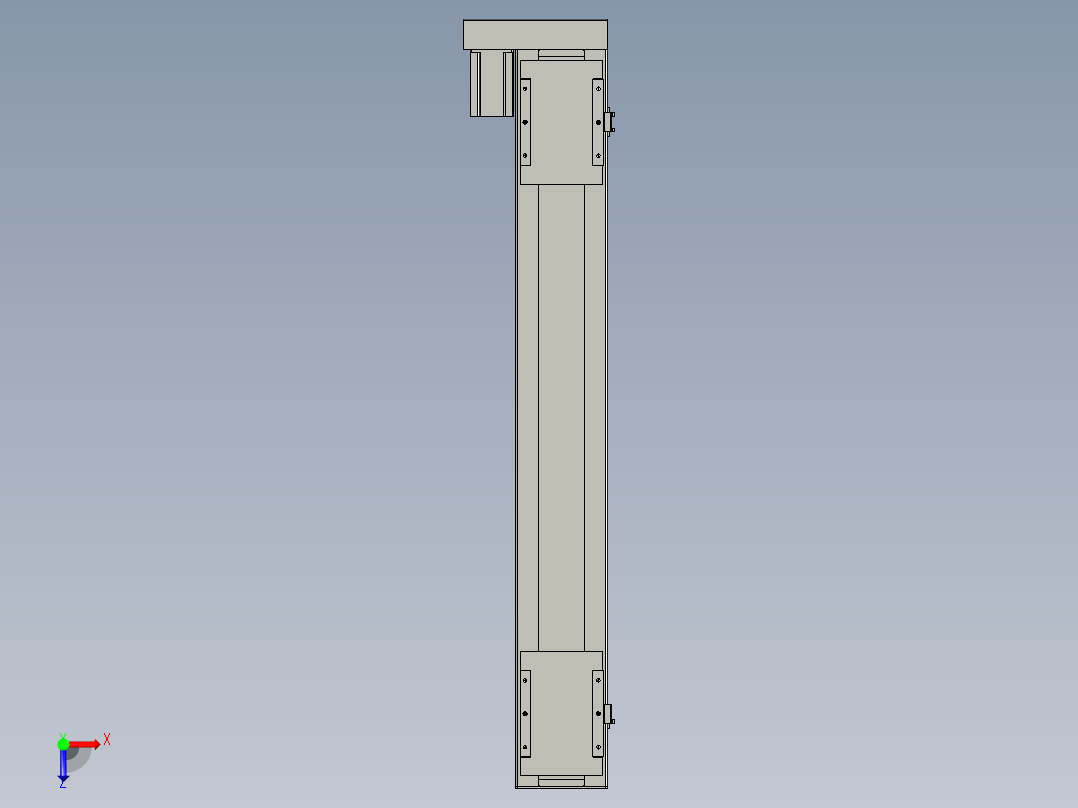 直线模组LHC17-S1050-L设计图纸俯视图