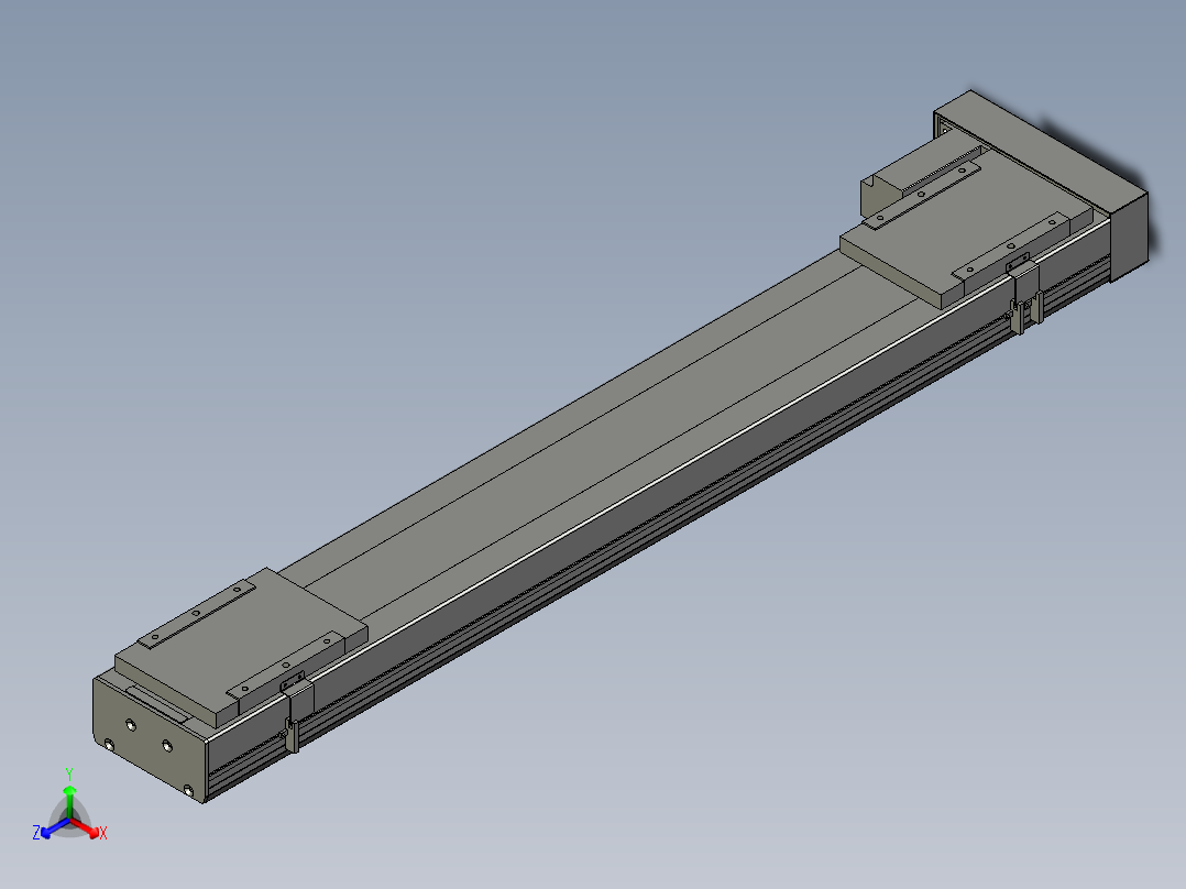 直线模组LHC17-S1050-L设计图纸正等轴测图