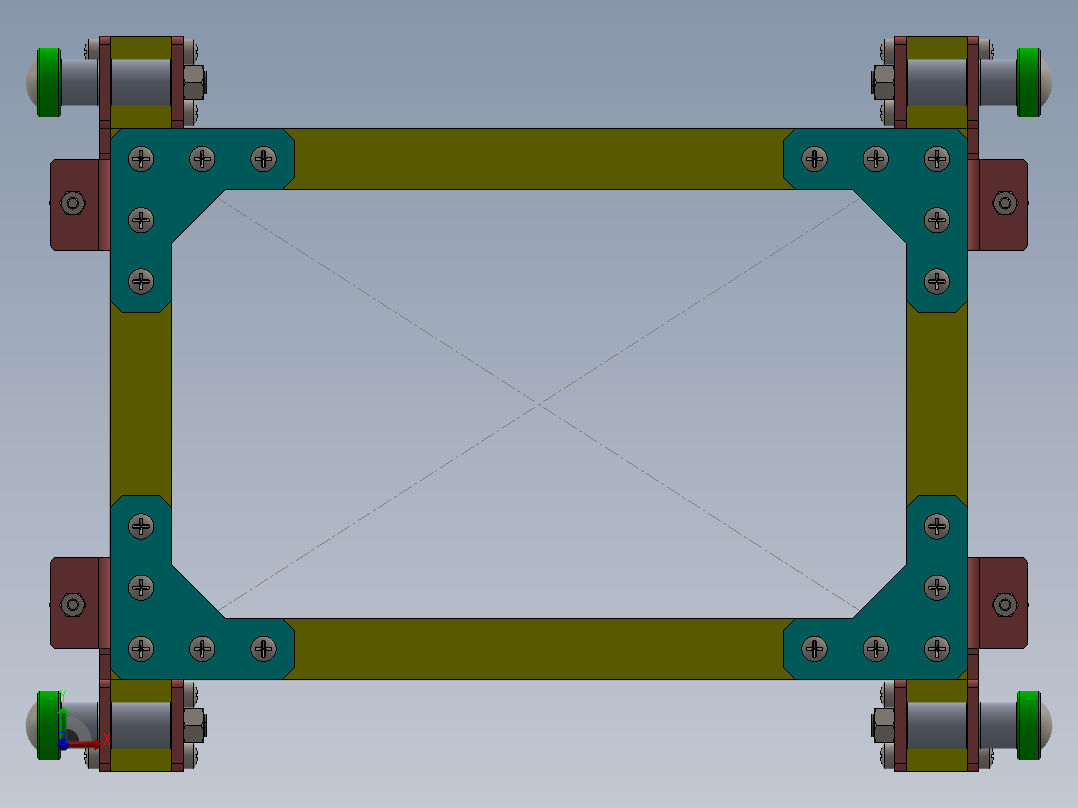 自动电梯系统滑动机构前视图