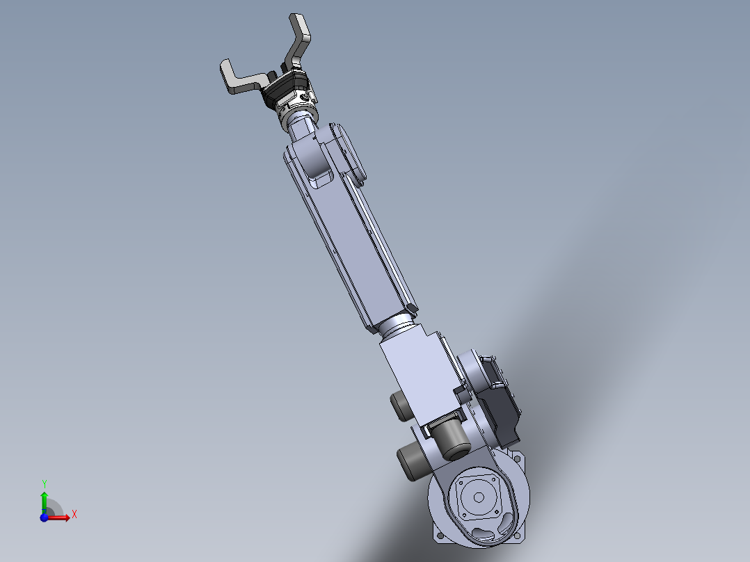 六自由度搬运机器人设计（三爪结构）含三维SW模型1244210==200前视图