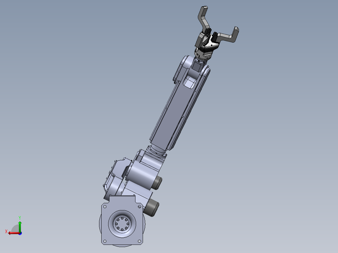 六自由度搬运机器人设计（三爪结构）含三维SW模型1244210==200后视图