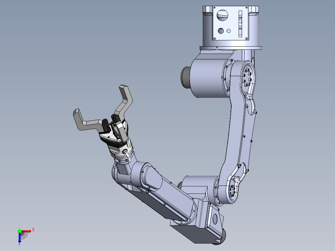 六自由度搬运机器人设计（三爪结构）含三维SW模型1244210==200俯视图