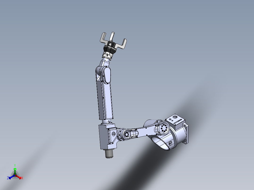 六自由度搬运机器人设计（三爪结构）含三维SW模型1244210==200正等轴测图