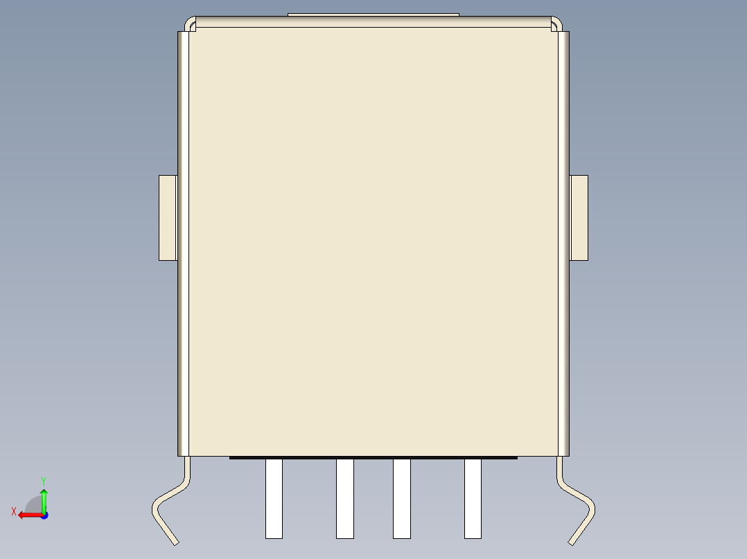 双usb2.0连接器a型后视图