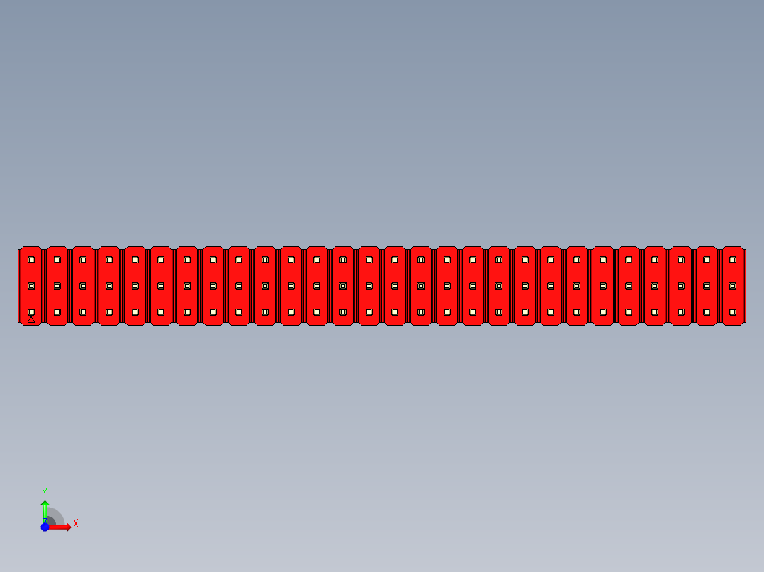 彩色公头100mil（2.54mm）系列-DS1021_red_3x28p_100mil_Type19_rev1.0前视图