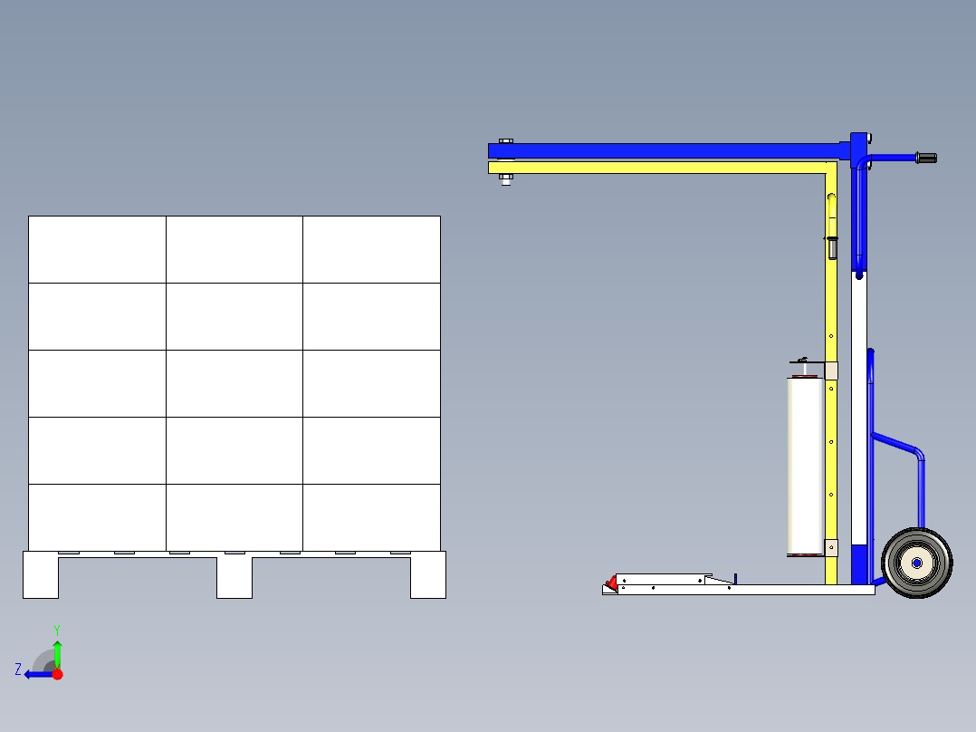 Manual Wrapping Machine工业打包机右视图