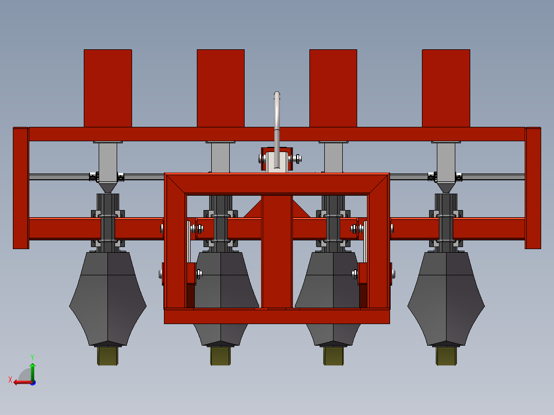 播种机模型后视图