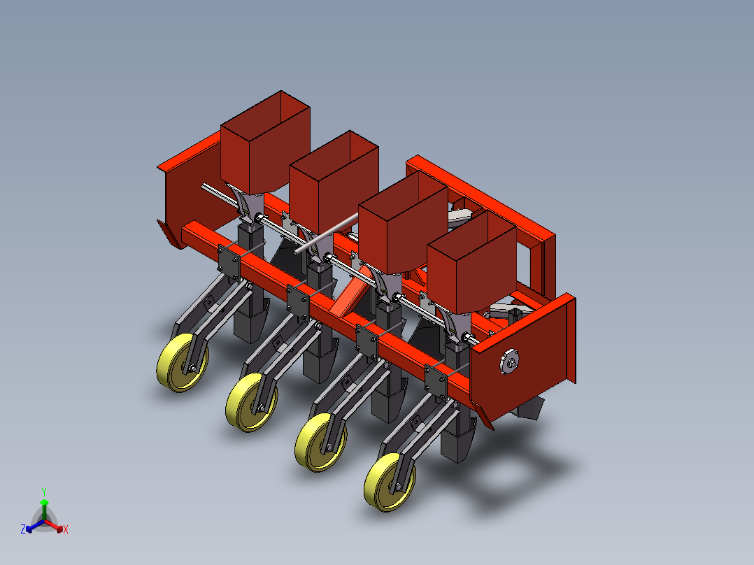播种机模型正等轴测图