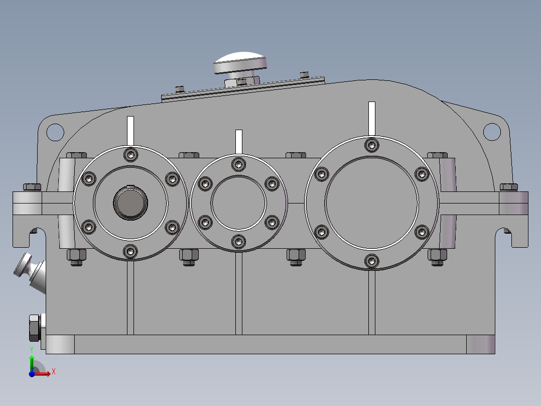 毕设计 带式运输机传动装置（三维 二维 论文）前视图