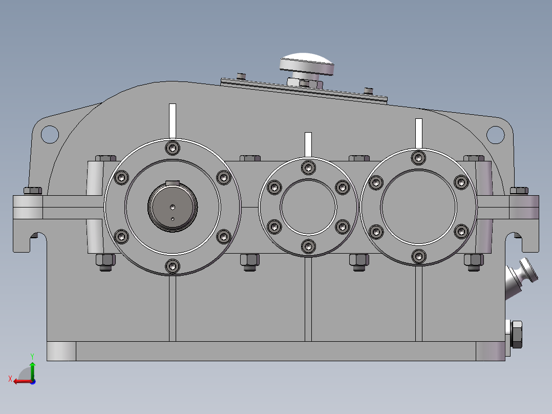 毕设计 带式运输机传动装置（三维 二维 论文）后视图