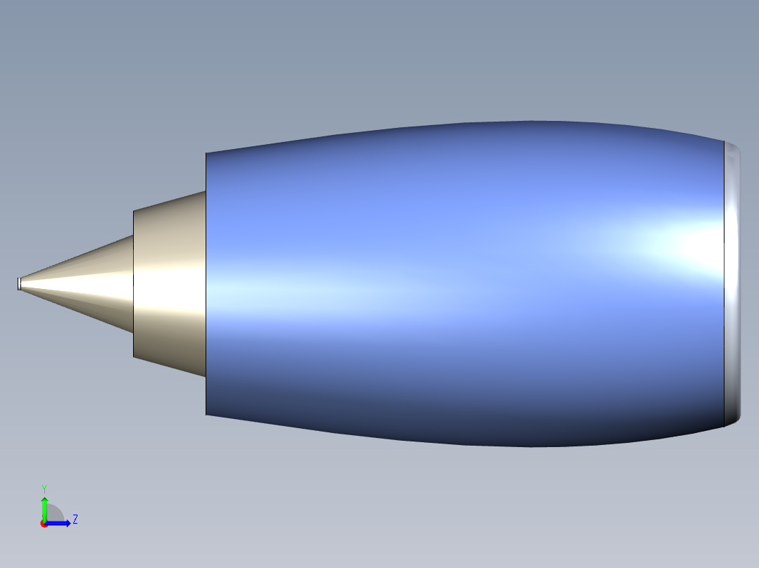 飞机发动机 Trent 900---模型格式为 igs左视图