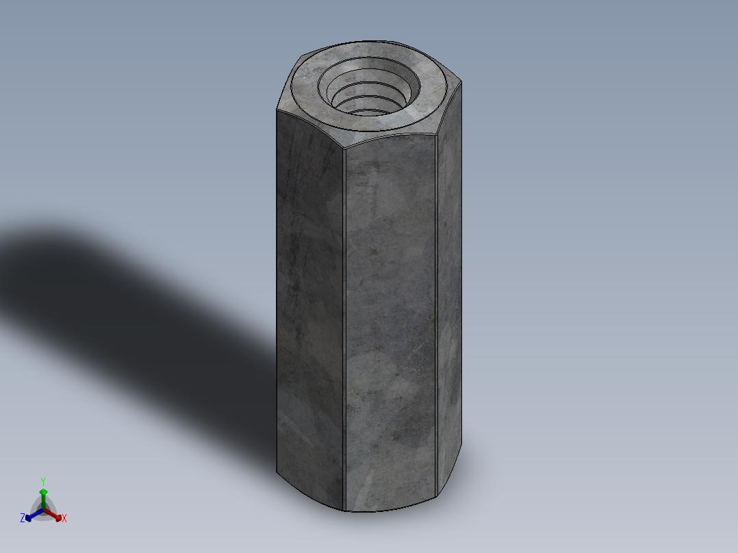 紧固件-0.2500 Coupler正等轴测图